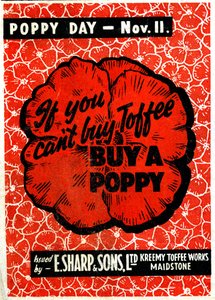 Publicité pour les bonbons E.Sharp and son avec coquelicot de souvenir, c.1942 - Unbekannt