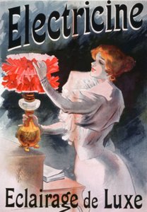 Electricine, publicité pour des lampes électriques
