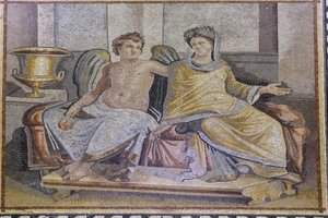 Éros et Psyché, mosaïque de Zeugma, Musée de la mosaïque de Zeugma, Gaziantep, Région de l