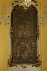 FRANCE. GRAND EST. MEURTHE-ET-MOSELLE. Lunéville. Église Saint-Jacques. Peinture de Jean Girardet dans le chœur. Art baroque. Architecture. Photographie