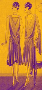 Mode : robes de dîner au printemps 1928 - Unbekannter Künstler
