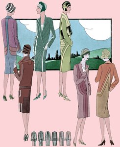 Mode : manteaux légers au printemps 1928 - Unbekannter Künstler