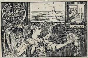 Première Guerre mondiale (1914-1918) : carte postale patriotique italienne pour l