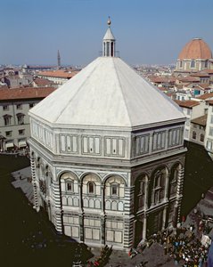 Vue extérieure du baptistère de Florence (photo)