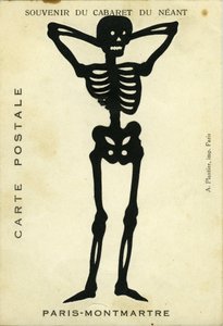 France, Île-de-France, Paris (75) : Publicité du cabaret du Néant de Montmartre représentant un squelette découpé - Unbekannter Künstler