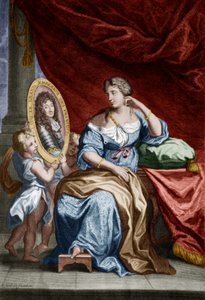 Françoise de Rochechouart de Mortemart marquise de Montespan (1641-1707), dite Athénaïs, maîtresse du roi français Louis XIV, gravure document colorisé - Unbekannter Künstler