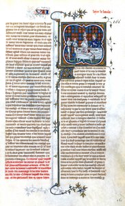 Le roi français Louis le Bègue (846-879) rencontrant le pape Jean VIII pour son couronnement en 877, enluminure des "Grandes Chroniques de France de Charles V", vers 1375-1380 - Unbekannter Künstler
