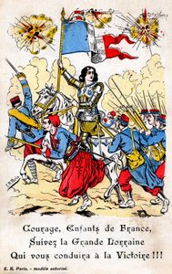 Carte postale française montrant Jeanne d
