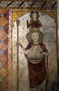 Fresque de la Tour Ferrande à Pernes-les-Fontaines (Pernes les Fontaines, Vaucluse (84) du 13e siècle : Saint Christophe portant le Christ. - Unbekannt