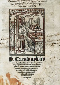 Frontispice des comédies du poète comique Térence (Publius Terentius Afer) (190-145 av. J.-C.). L