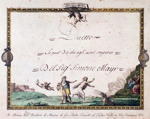 Frontispice du duetto Se quel dio che agli astri impera de Giovanni Simone Mayr.