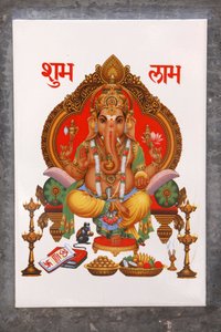 Image de Ganesh sur une tuile en céramique, Rishikesh, Inde