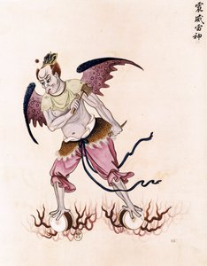 Génie du mal du chamanisme taoïste. Peinture, art chinois.