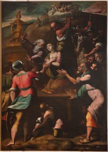 Gênes, Duomo (Cathédrale Saint-Laurent), intérieur, Baptistère (anciennement Église Saint-Jean-le-Vieux) : "Martyr de Sainte Catherine" - Unbekannter Künstler