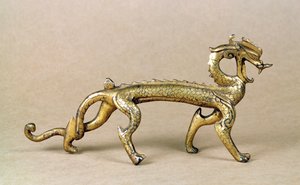 Dragon de mer en bronze doré, période des six dynasties - Unbekannt