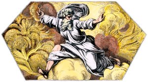 Dieu créant le ciel et la terre - Gravure colorisée du 19ème siècle, de la Loggia (Logge) du Vatican (Italie) par Raphaël (Raffaello Sanzio) - Unbekannter Künstler