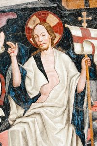 Fresque gothique; Résurrection; 5e cloître; Cathédrale; Brixen; Tyrol du Sud; Italie; Europe - Unbekannt