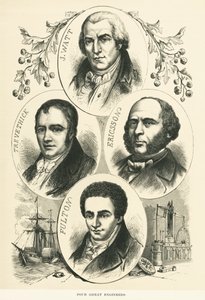 Grands ingénieurs et inventeurs : James Watt, John Ericsson, Robert Fulton, Richard Trevithick, c.1880 - Unbekannt
