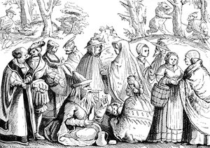 Gitans - hommes et femmes gitans lisant la bonne aventure - Unbekannter Künstler