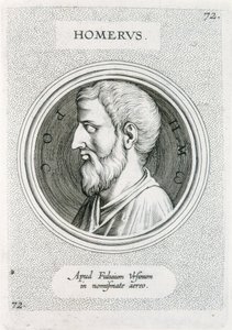 HOMÈRE (9ème siècle av. J.-C.). Écrivain grec (gravure) - Unbekannter Künstler