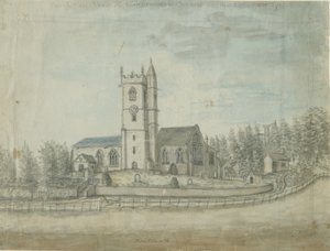 Église de Handsworth: aquarelle, 1769