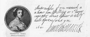 Écriture et signature de la reine Henriette Marie - Unbekannt