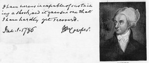 Écriture et signature de William Cowper
