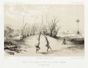 Coiffure du temple des Indiens Carajas, Brésil, vers 1843-1847