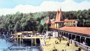 Lac thermal de Hévíz, Hongrie, c. 1920 (carte postale) - Unbekannter Künstler