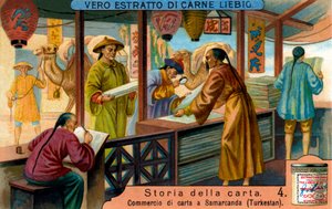Histoire du papier : Commerce du papier à Samarkand - Unbekannter Künstler