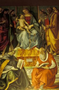 Sainte conversation, Vierge et enfant avec des saints, Luca Signorelli - Unbekannt