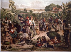 Récolte du houblon en Angleterre, fin du 19e siècle - Unbekannter Künstler