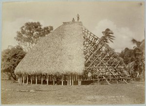 Construction de maisons à Samoa, vers 1875 - Unbekannt