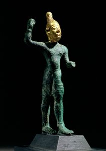 Idole du dieu de la tempête Baal, de Syrie, Âge du bronze (c.1350-1250 av. J.-C.) (bronze et or) - Unbekannt
