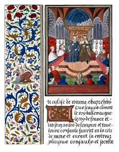 Page illuminée de Venceslas et Charles VI - Unbekannter Künstler