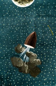 Illustration du livre de Jules Verne : Autour de la Lune - Unbekannt