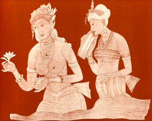 Princesse indienne avec une servante - Unbekannter Künstler
