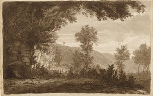 Paysage italien avec entrée de grotte - Unbekannter Künstler