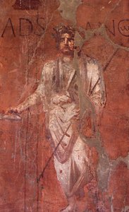 Italie : Site archéologique de Pompéi au pied du Vésuve : Fresque murale - William M. Timlin