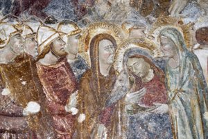 Jésus-Christ rencontre des femmes en pleurs. Fresque de la Cathédrale Sant