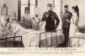 Joseph Gallieni visitant les blessés