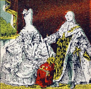 Le roi Louis XVI de France et la reine Marie-Antoinette. Gravure dans "Histoire de France". Série d