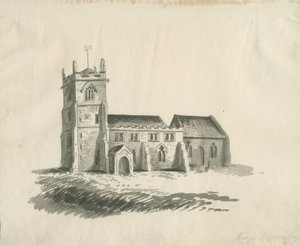 Église de Kings Bromley : dessin sépia, nd [vers 1770] - Unbekannt