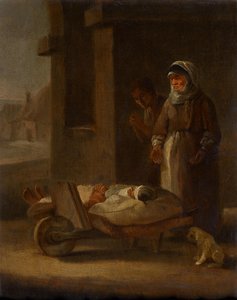 Transport de malades sur brouette - Unbekannter Künstler