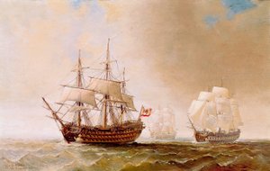 Le navire espagnol San Hermenegildo lors de la bataille de Trafalgar le 21/10/1805 - Unbekannter Künstler
