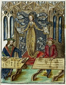 Les instruments mathématiques au 16e siècle: compétition de rapidité de calcul entre Pythagore et Boetius - Unbekannt