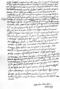 Lettre de Marie Stuart en prison à Sheffield à la reine Élisabeth I d