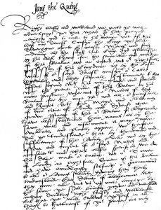 Lettre signée par Lady Jane Grey, à William Parr, marquis de Northampton, annonçant son accession en tant que reine et demandant son allégeance et son aide contre Lady Mary, 