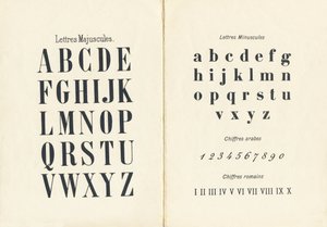Lettres majuscules, minuscules, chiffres arabes et romains - Gravure extraite de ABCD des petites filles. Pellerin & Cie, imprimeur-éditeur, Epinal, vers 1890. Série A. - Unbekannt