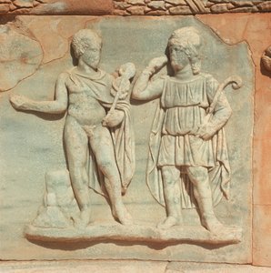 Libye, Tripolitaine historique, Sabratha antique, Théâtre (détail de relief)